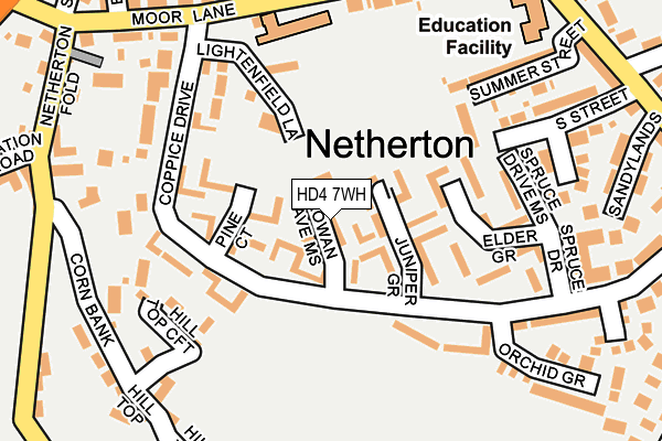 HD4 7WH map - OS OpenMap – Local (Ordnance Survey)