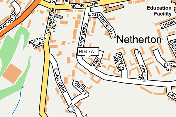 HD4 7WL map - OS OpenMap – Local (Ordnance Survey)