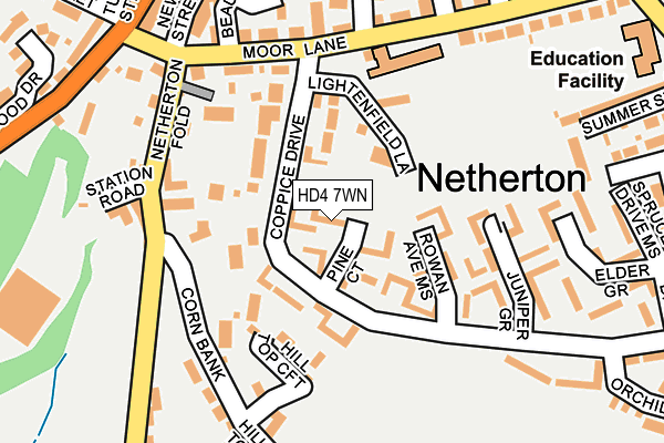 HD4 7WN map - OS OpenMap – Local (Ordnance Survey)