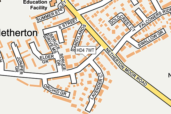 HD4 7WT map - OS OpenMap – Local (Ordnance Survey)