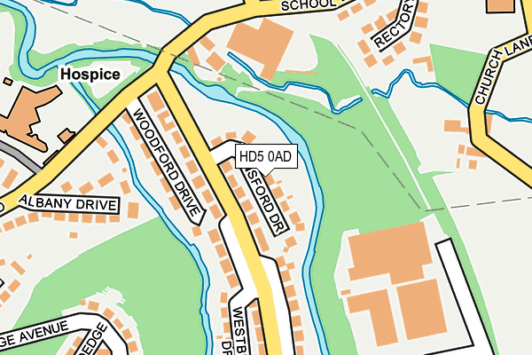 HD5 0AD map - OS OpenMap – Local (Ordnance Survey)
