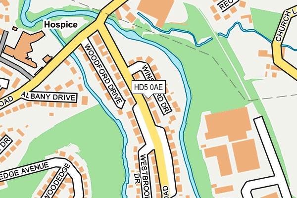 HD5 0AE map - OS OpenMap – Local (Ordnance Survey)