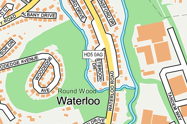 HD5 0AG map - OS OpenMap – Local (Ordnance Survey)