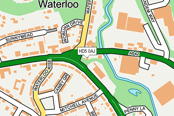 HD5 0AJ map - OS OpenMap – Local (Ordnance Survey)