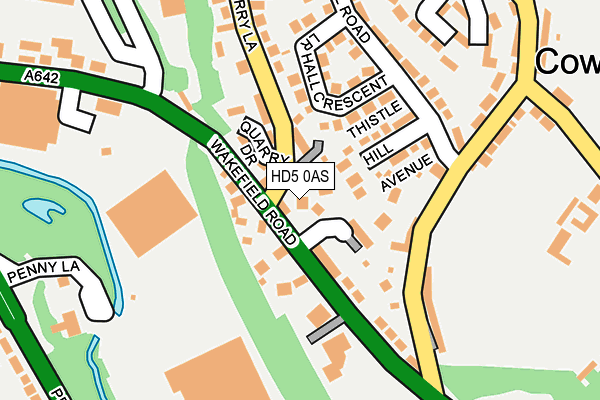 HD5 0AS map - OS OpenMap – Local (Ordnance Survey)