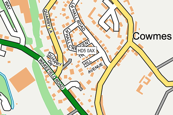 HD5 0AX map - OS OpenMap – Local (Ordnance Survey)