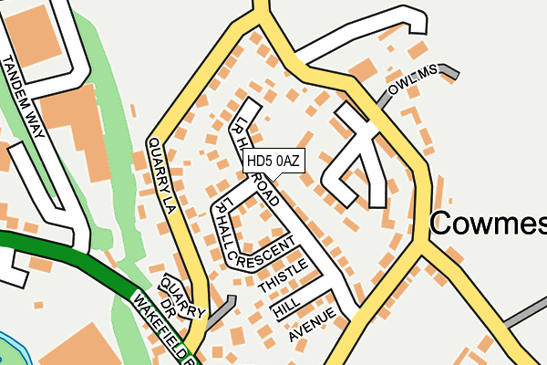 HD5 0AZ map - OS OpenMap – Local (Ordnance Survey)