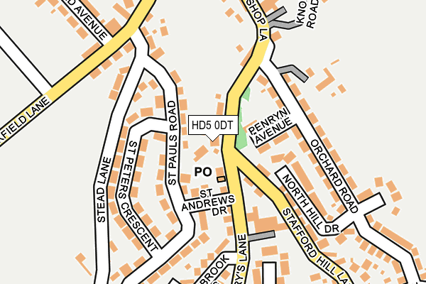 HD5 0DT map - OS OpenMap – Local (Ordnance Survey)
