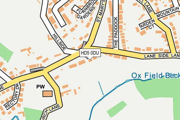 HD5 0DU map - OS OpenMap – Local (Ordnance Survey)