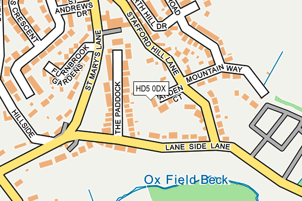 HD5 0DX map - OS OpenMap – Local (Ordnance Survey)
