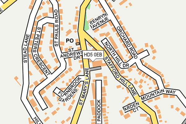HD5 0EB map - OS OpenMap – Local (Ordnance Survey)