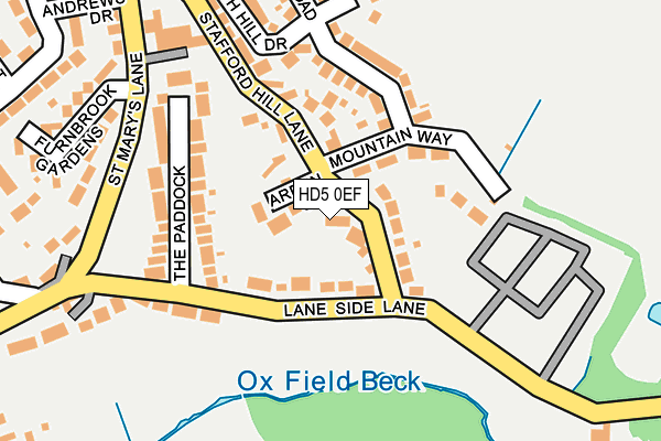 HD5 0EF map - OS OpenMap – Local (Ordnance Survey)
