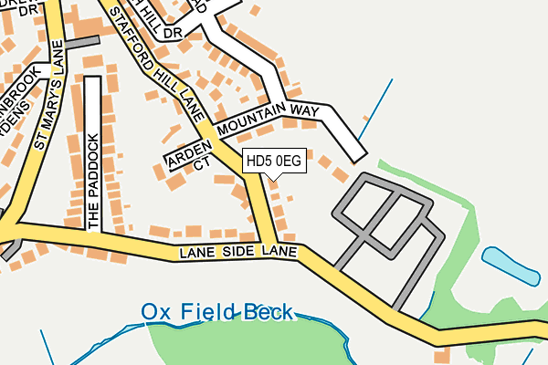 HD5 0EG map - OS OpenMap – Local (Ordnance Survey)