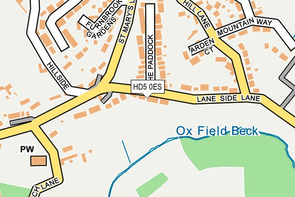 HD5 0ES map - OS OpenMap – Local (Ordnance Survey)