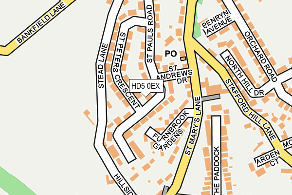 HD5 0EX map - OS OpenMap – Local (Ordnance Survey)
