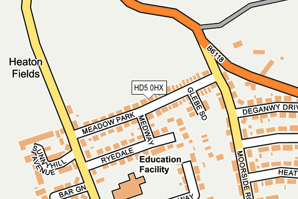 HD5 0HX map - OS OpenMap – Local (Ordnance Survey)