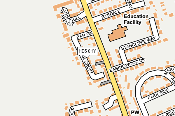 HD5 0HY map - OS OpenMap – Local (Ordnance Survey)