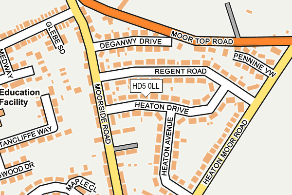 HD5 0LL map - OS OpenMap – Local (Ordnance Survey)
