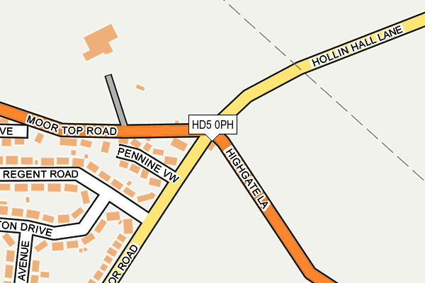 HD5 0PH map - OS OpenMap – Local (Ordnance Survey)