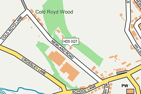 HD5 0QT map - OS OpenMap – Local (Ordnance Survey)