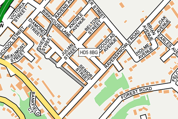 HD5 8BG map - OS OpenMap – Local (Ordnance Survey)