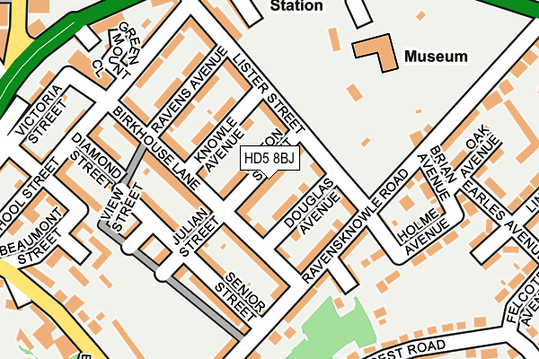 HD5 8BJ map - OS OpenMap – Local (Ordnance Survey)