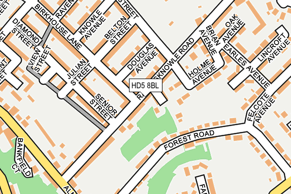 HD5 8BL map - OS OpenMap – Local (Ordnance Survey)