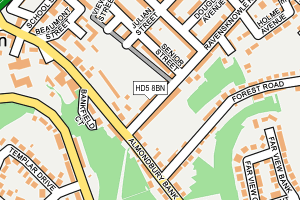 HD5 8BN map - OS OpenMap – Local (Ordnance Survey)