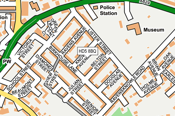 HD5 8BQ map - OS OpenMap – Local (Ordnance Survey)