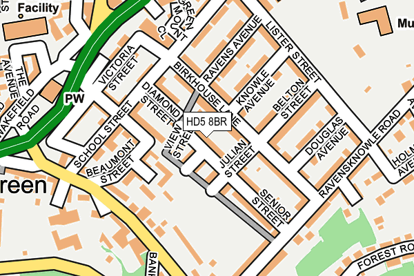 HD5 8BR map - OS OpenMap – Local (Ordnance Survey)