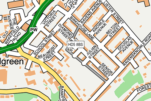HD5 8BS map - OS OpenMap – Local (Ordnance Survey)