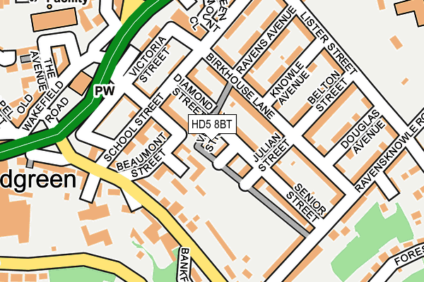 HD5 8BT map - OS OpenMap – Local (Ordnance Survey)