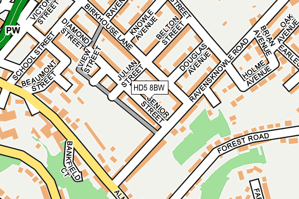 HD5 8BW map - OS OpenMap – Local (Ordnance Survey)