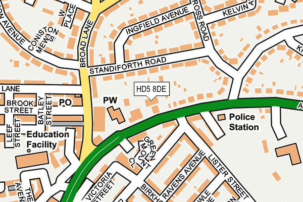 HD5 8DE map - OS OpenMap – Local (Ordnance Survey)