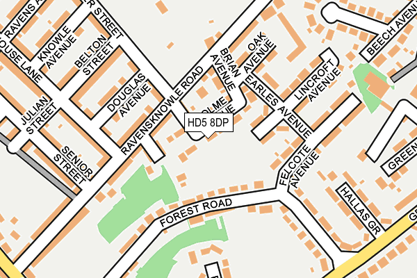 HD5 8DP map - OS OpenMap – Local (Ordnance Survey)