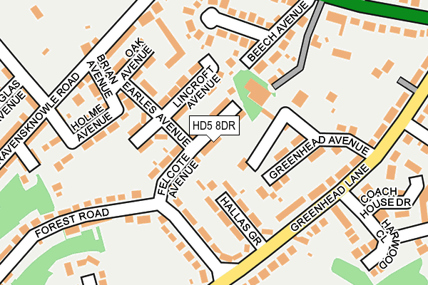 HD5 8DR map - OS OpenMap – Local (Ordnance Survey)