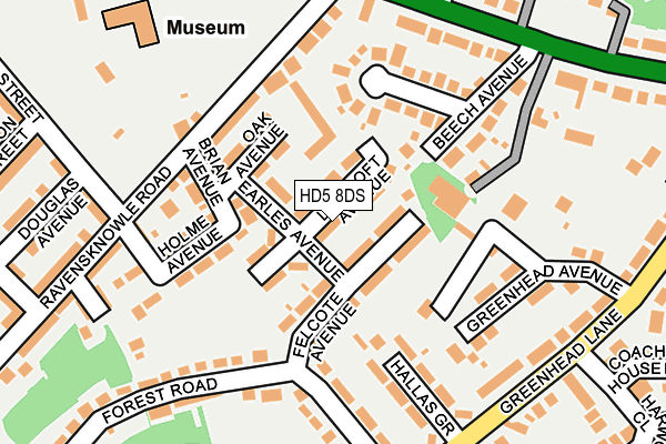 HD5 8DS map - OS OpenMap – Local (Ordnance Survey)