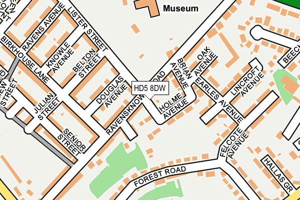 HD5 8DW map - OS OpenMap – Local (Ordnance Survey)