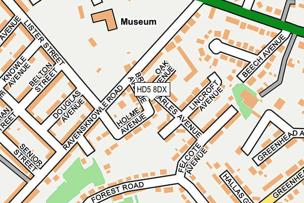 HD5 8DX map - OS OpenMap – Local (Ordnance Survey)