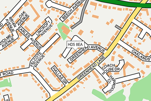 HD5 8EA map - OS OpenMap – Local (Ordnance Survey)