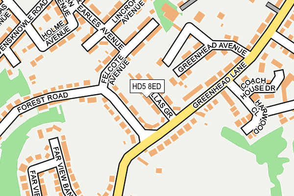 HD5 8ED map - OS OpenMap – Local (Ordnance Survey)