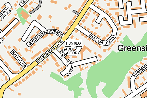 HD5 8EG map - OS OpenMap – Local (Ordnance Survey)