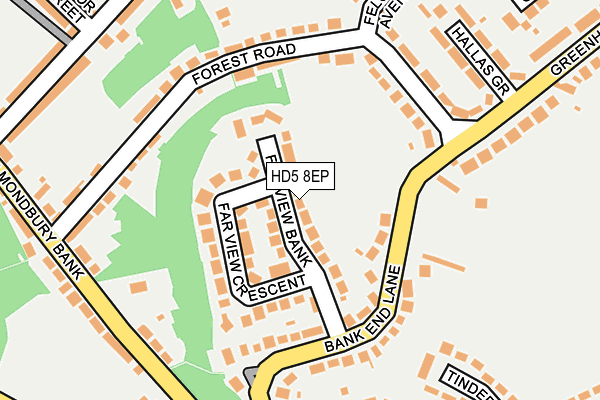 HD5 8EP map - OS OpenMap – Local (Ordnance Survey)