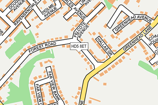 HD5 8ET map - OS OpenMap – Local (Ordnance Survey)