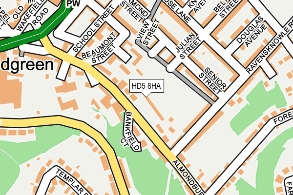 HD5 8HA map - OS OpenMap – Local (Ordnance Survey)