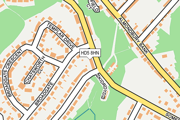 HD5 8HN map - OS OpenMap – Local (Ordnance Survey)