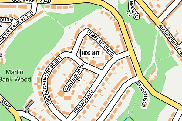 HD5 8HT map - OS OpenMap – Local (Ordnance Survey)