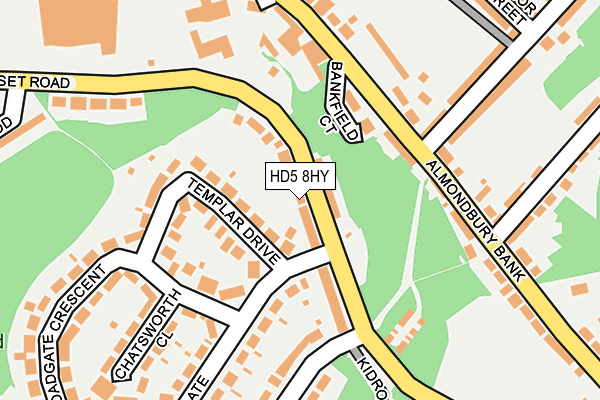 HD5 8HY map - OS OpenMap – Local (Ordnance Survey)