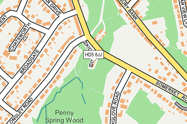 HD5 8JJ map - OS OpenMap – Local (Ordnance Survey)