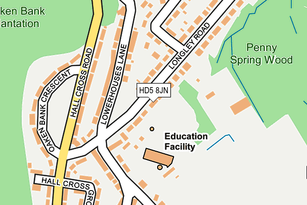 HD5 8JN map - OS OpenMap – Local (Ordnance Survey)